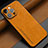 Funda Lujo Cuero Carcasa LS1 para Apple iPhone 13 Pro Max Marron