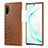 Funda Lujo Cuero Carcasa P02 para Samsung Galaxy Note 10 Plus 5G Marron