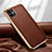 Funda Lujo Cuero Carcasa para Apple iPhone 12 Mini Marron