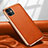 Funda Lujo Cuero Carcasa para Apple iPhone 12 Mini Naranja