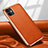 Funda Lujo Cuero Carcasa para Apple iPhone 12 Naranja