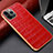 Funda Lujo Cuero Carcasa para Apple iPhone 13 Pro Rojo