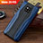 Funda Lujo Cuero Carcasa para Huawei Mate 20 RS Azul y Negro