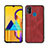 Funda Lujo Cuero Carcasa para Samsung Galaxy M30s Rojo