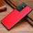 Funda Lujo Cuero Carcasa para Samsung Galaxy S21 Ultra 5G Rojo
