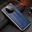Funda Lujo Cuero Carcasa R01 para Huawei Mate 40 RS Azul