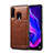 Funda Lujo Cuero Carcasa R01 para Huawei Nova 4e Marron