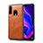 Funda Lujo Cuero Carcasa R01 para Huawei P30 Lite New Edition Naranja