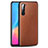 Funda Lujo Cuero Carcasa R01 para Oppo Find X2 Lite Marron