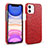 Funda Lujo Cuero Carcasa R02 para Apple iPhone 12 Rojo