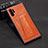 Funda Lujo Cuero Carcasa R02 para Samsung Galaxy Note 10 Plus 5G Naranja