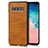 Funda Lujo Cuero Carcasa R02 para Samsung Galaxy S10 5G Naranja