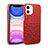 Funda Lujo Cuero Carcasa R03 para Apple iPhone 12 Rojo
