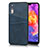 Funda Lujo Cuero Carcasa R03 para Huawei P20 Azul