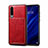 Funda Lujo Cuero Carcasa R05 para Huawei P30 Rojo