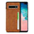 Funda Lujo Cuero Carcasa R05 para Samsung Galaxy S10 Plus Naranja