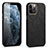 Funda Lujo Cuero Carcasa R06 para Apple iPhone 12 Pro Negro