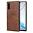 Funda Lujo Cuero Carcasa R06 para Samsung Galaxy Note 10 5G Marron