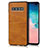 Funda Lujo Cuero Carcasa R06 para Samsung Galaxy S10 Plus Naranja