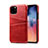 Funda Lujo Cuero Carcasa R10 para Apple iPhone 11 Pro Max Rojo