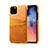 Funda Lujo Cuero Carcasa R10 para Apple iPhone 11 Pro Naranja