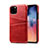 Funda Lujo Cuero Carcasa R10 para Apple iPhone 11 Pro Rojo