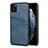 Funda Lujo Cuero Carcasa R15 para Apple iPhone 11 Pro Max Azul