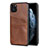 Funda Lujo Cuero Carcasa R15 para Apple iPhone 11 Pro Max Marron