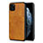 Funda Lujo Cuero Carcasa R15 para Apple iPhone 11 Pro Max Naranja