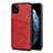 Funda Lujo Cuero Carcasa R15 para Apple iPhone 11 Pro Max Rojo