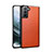 Funda Lujo Cuero Carcasa S01 para Samsung Galaxy S21 5G Naranja