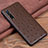 Funda Lujo Cuero Carcasa S02 para Oppo Find X2 Pro Marron