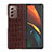 Funda Lujo Cuero Carcasa S02 para Samsung Galaxy Z Fold2 5G Marron