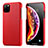 Funda Lujo Cuero Carcasa S03 para Apple iPhone 11 Pro Max Rojo