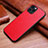 Funda Lujo Cuero Carcasa S03 para Apple iPhone 13 Pro Rojo