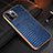 Funda Lujo Cuero Carcasa S04 para Apple iPhone 13 Pro Azul