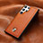 Funda Lujo Cuero Carcasa S06D para Samsung Galaxy S21 Ultra 5G Naranja