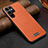 Funda Lujo Cuero Carcasa S07 para Samsung Galaxy S21 Ultra 5G Naranja