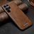 Funda Lujo Cuero Carcasa S07 para Samsung Galaxy S22 Ultra 5G Marron