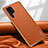Funda Lujo Cuero Carcasa S09 para Samsung Galaxy S22 Ultra 5G Naranja