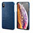 Funda Lujo Cuero Carcasa S12 para Apple iPhone Xs Max Azul