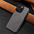 Funda Lujo Cuero Carcasa WZ1 para Apple iPhone 14 Pro Gris Oscuro