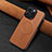 Funda Lujo Cuero Carcasa WZ1 para Apple iPhone 14 Pro Marron