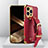 Funda Lujo Cuero Carcasa XD2 para Apple iPhone 13 Pro Max Rojo