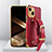 Funda Lujo Cuero Carcasa XD2 para Apple iPhone 13 Rojo