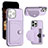 Funda Lujo Cuero Carcasa Y01B para Apple iPhone 13 Pro Purpura Claro