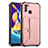 Funda Lujo Cuero Carcasa Y01B para Samsung Galaxy A11 Oro Rosa