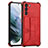 Funda Lujo Cuero Carcasa Y01B para Samsung Galaxy S21 Plus 5G Rojo