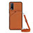 Funda Lujo Cuero Carcasa Y01B para Vivo Y11s Marron