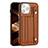 Funda Lujo Cuero Carcasa Y02B para Apple iPhone 13 Pro Max Marron